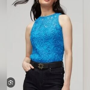 White House Black Market Lace Detail Shell Tank